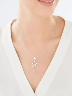 Naszyjnik srebrny - gwiazdy
