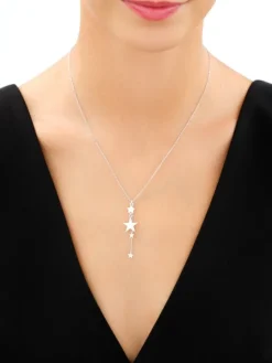 Naszyjnik srebrny - gwiazdy