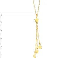 Naszyjnik srebrny - gwiazdy, Księżyc