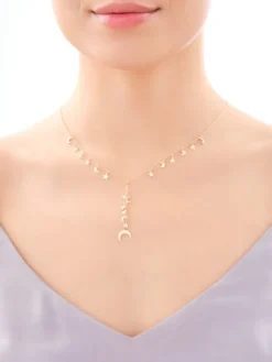 Naszyjnik srebrny - gwiazdy, Księżyc