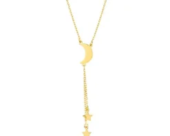 Naszyjnik srebrny - gwiazdy, Księżyc