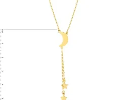 Naszyjnik srebrny - gwiazdy, Księżyc