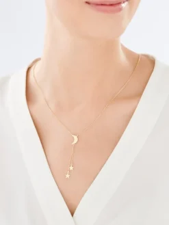 Naszyjnik srebrny - gwiazdy, Księżyc