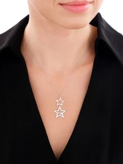 Naszyjnik srebrny - gwiazdy