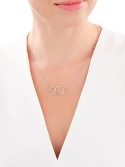 Naszyjnik srebrny - koła