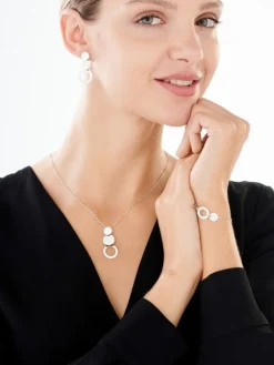 Naszyjnik srebrny - koła