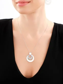 Naszyjnik srebrny - koła