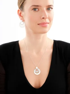 Naszyjnik srebrny - koła