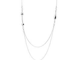 Naszyjnik srebrny - koła, łezka