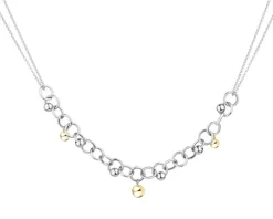 Naszyjnik srebrny - koła, kulki