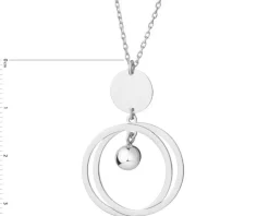Naszyjnik srebrny - koła, kulka