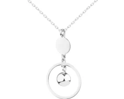 Naszyjnik srebrny - koła, kulka