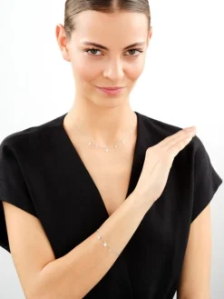 Naszyjnik srebrny - koniczyny, serca