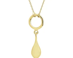 Naszyjnik srebrny - koło, łezka