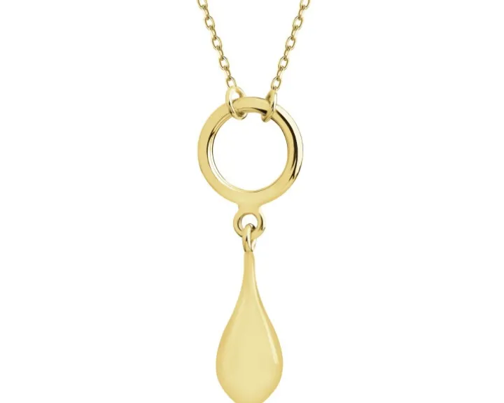 Naszyjnik srebrny - koło, łezka