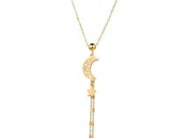 Naszyjnik srebrny - Księżyc, gwiazda