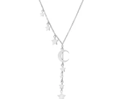 Naszyjnik srebrny  - Księżyc, gwiazdy