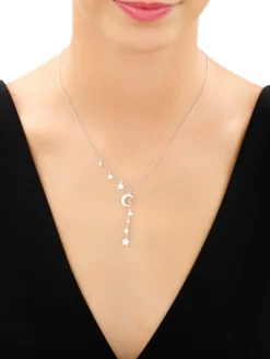 Naszyjnik srebrny  - Księżyc, gwiazdy