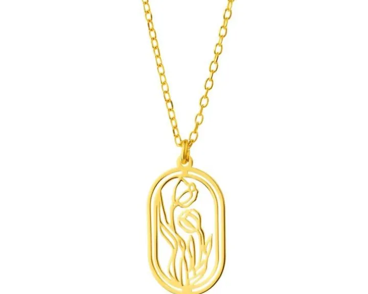 Naszyjnik srebrny - kwiaty