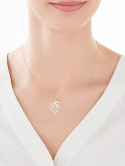 Naszyjnik srebrny - liść