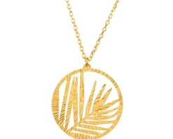Naszyjnik srebrny - liście, koło