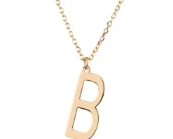 Naszyjnik srebrny - litera B