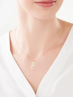 Naszyjnik srebrny - litera B