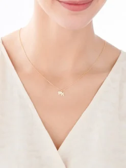 Naszyjnik srebrny - litera K, koniczyna