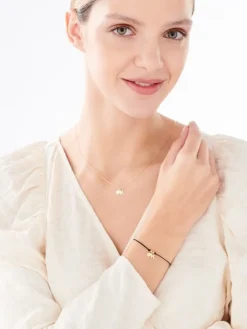 Naszyjnik srebrny - litera K, koniczyna