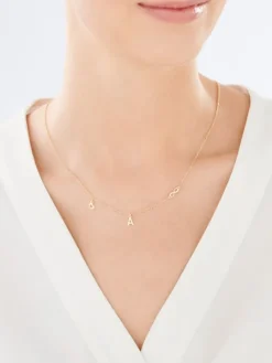 Naszyjnik srebrny - litera A, nieskończoność, serce