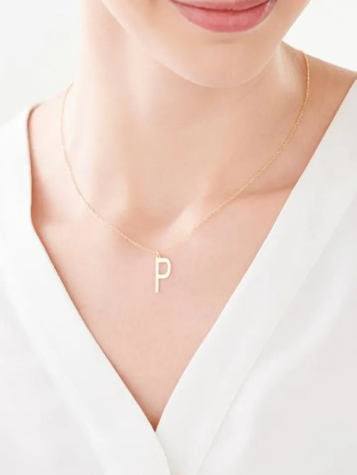Naszyjnik srebrny - litera P