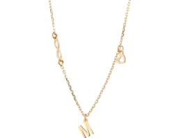 Naszyjnik srebrny - litera M, nieskończoność, serce