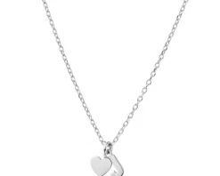 Naszyjnik srebrny - litera J, serce
