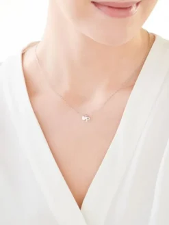 Naszyjnik srebrny - litera P, serce