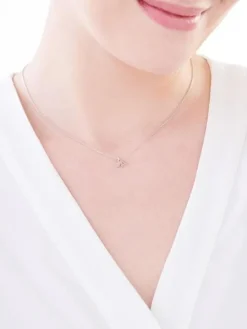 Naszyjnik srebrny - litera A, serce