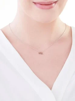 Naszyjnik srebrny - litera K, serce