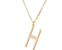 Naszyjnik srebrny - litera H