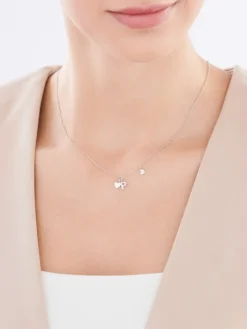 Naszyjnik srebrny - litera P, serca