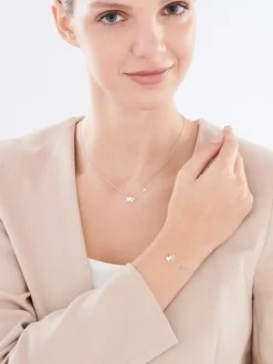 Naszyjnik srebrny - litera P, serca