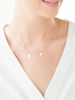 Naszyjnik srebrny - mama, serce