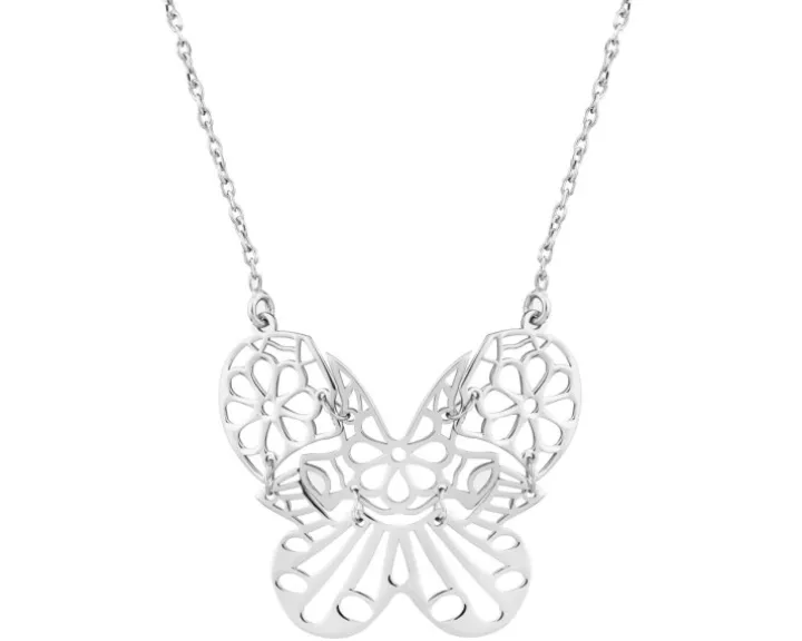 Naszyjnik srebrny - motyl