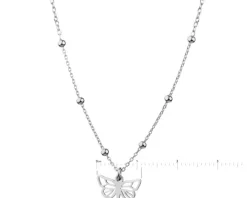 Naszyjnik srebrny - motyl, kulki