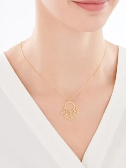 Naszyjnik srebrny - motyle, koło