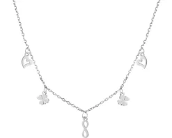 Naszyjnik srebrny - nieskończoność, serca, koniczyny