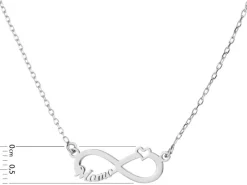 Naszyjnik srebrny - nieskończoność, mama, serce