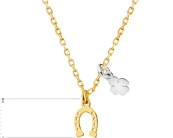 Naszyjnik srebrny - podkowa, koniczyna