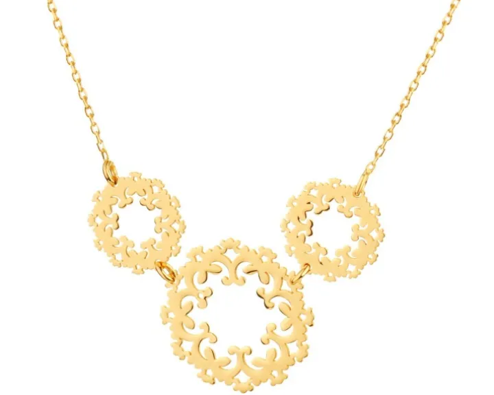 Naszyjnik srebrny - rozety