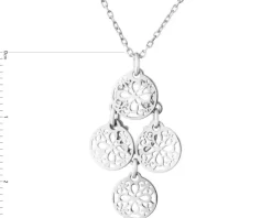 Naszyjnik srebrny - rozety