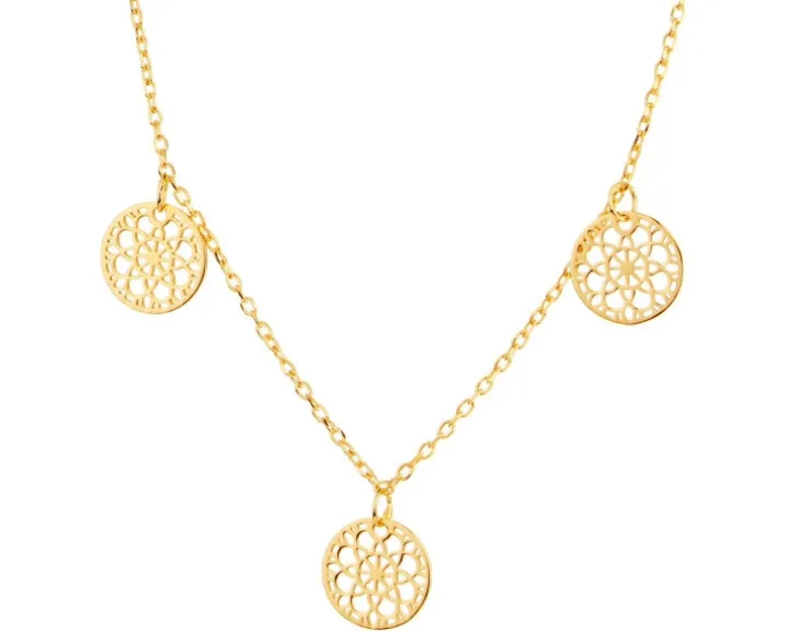 Naszyjnik srebrny - rozety