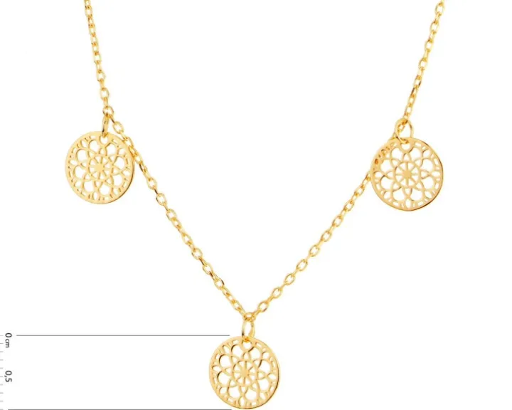 Naszyjnik srebrny - rozety